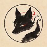 Cathay Tales — black fox under a red sun